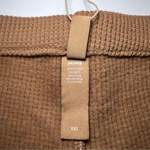 SKIMS Waffle Shorts in Camel - Picture 6 of 7